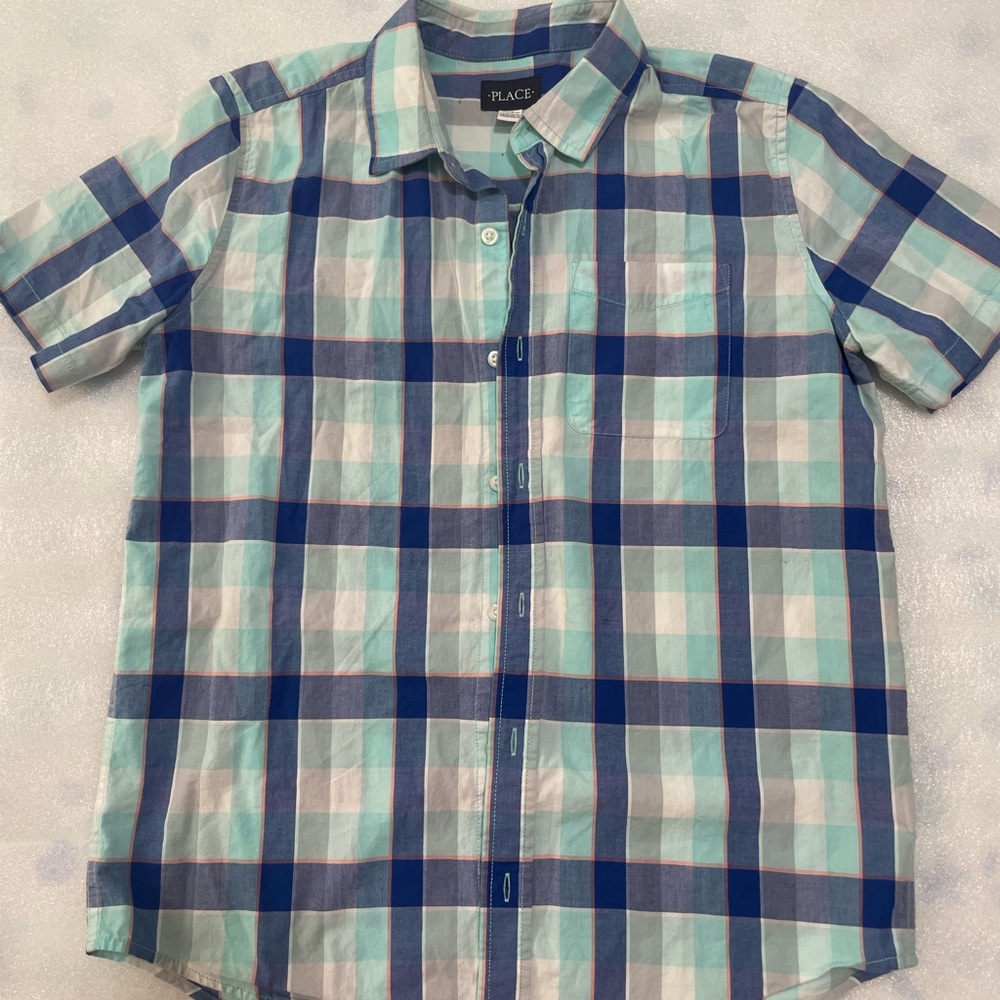PLACE Men's Blue Plaid Shirt